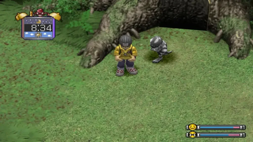 The closed Etemon tree door in Native Forest in Digimon World