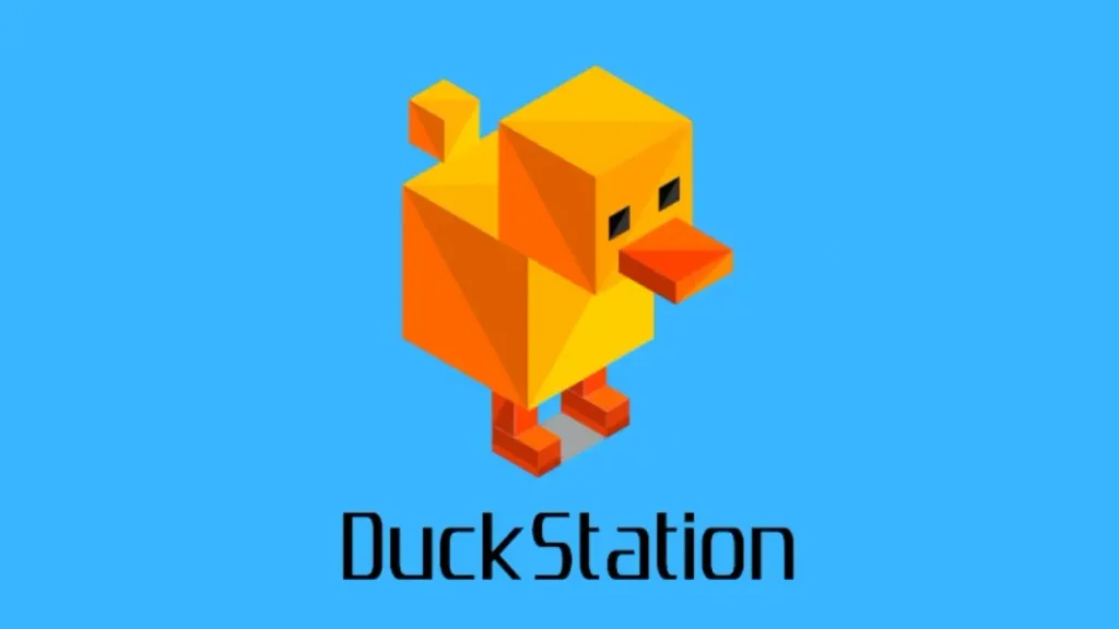 DuckStation PS1 emulator game library on Windows in grid view