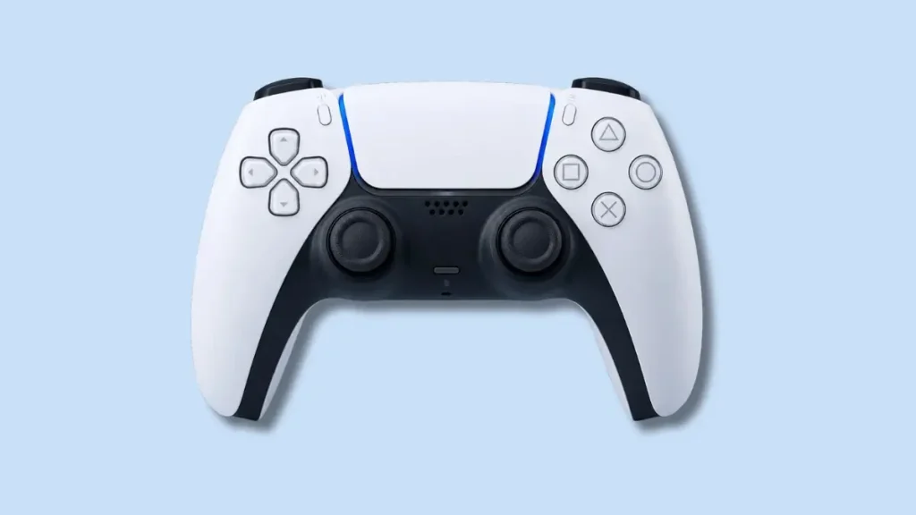DualSense controller connected to a PC running DuckStation for PS1 emulation