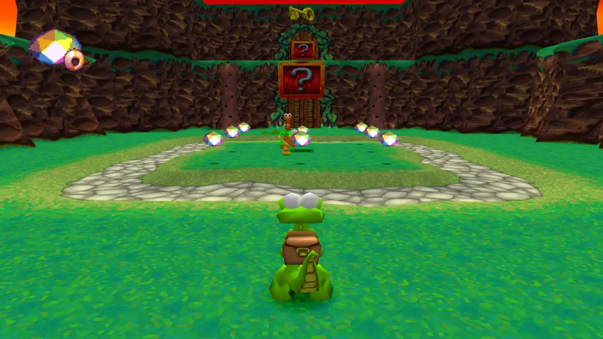 Croc exploring a level with crates, keys and collectibles