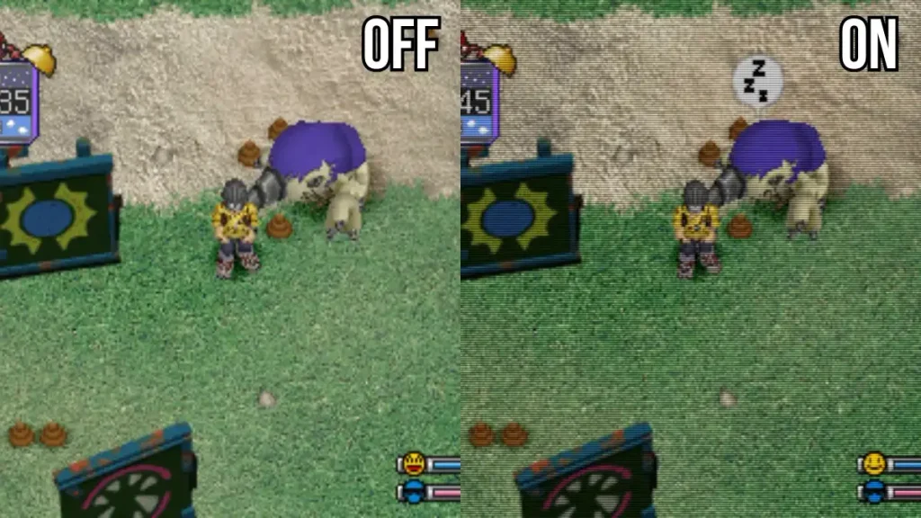 Digimon World using the CRT-HYLLIAN shader in DuckStation