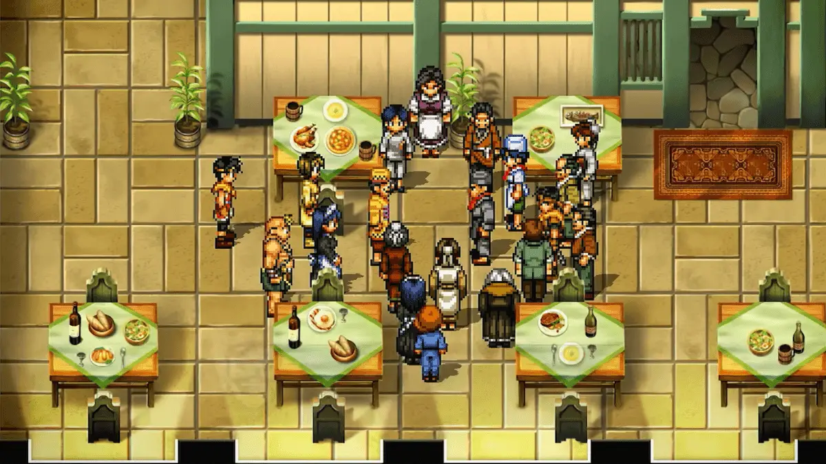 Suikoden II headquarters at Dunan Castle filled with recruited allies