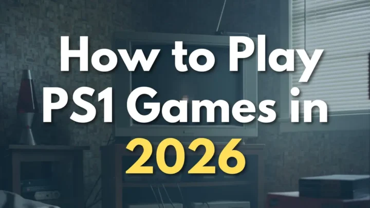 Original PlayStation setup illustrating how to play PS1 games in 2026