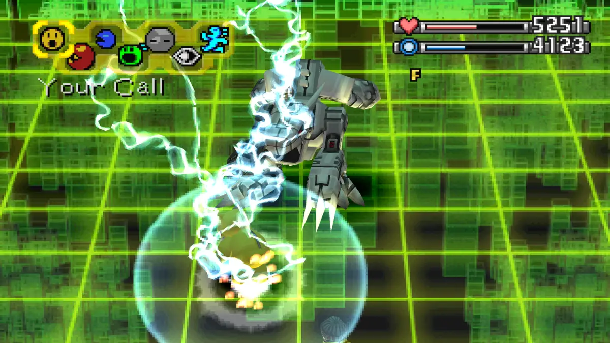 Large battle technique visual effect in Digimon World on PlayStation