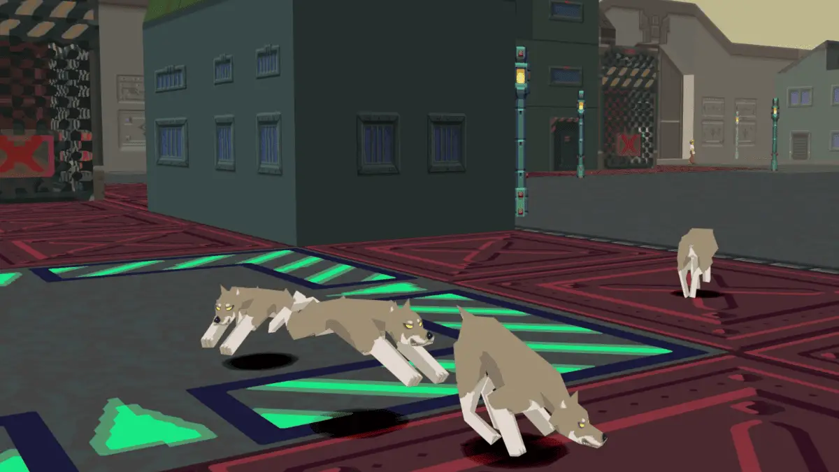Pack of hostile dogs in the Old City area of Mega Man Legends
