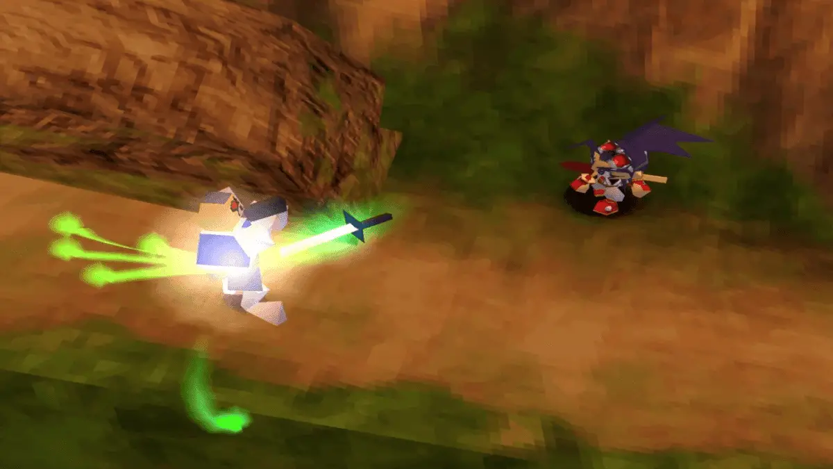Musashi using Fusion to assimilate an enemy ability in Brave Fencer Musashi