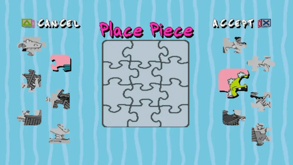 Reptar puzzle pieces in Rugrats Search for Reptar on PS1