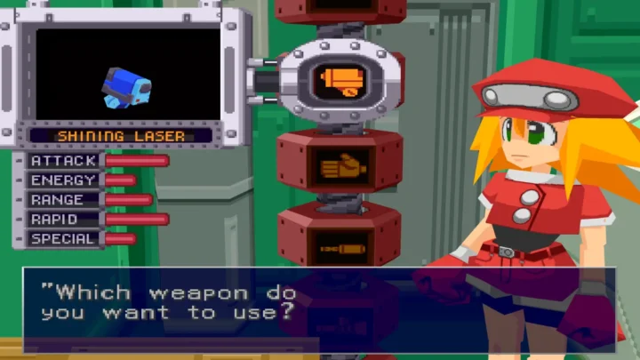 megaman legends special weapons shown in rolls van