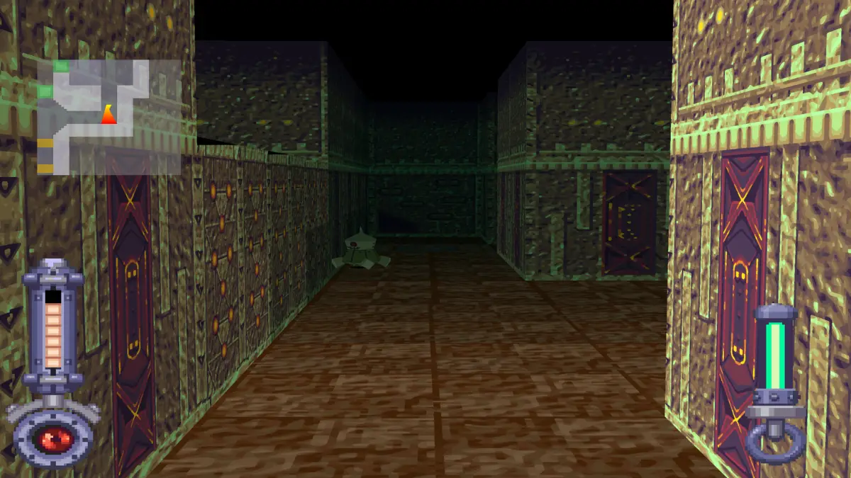 Mega Man Volnutt exploring the underground ruins beneath Kattelox Island