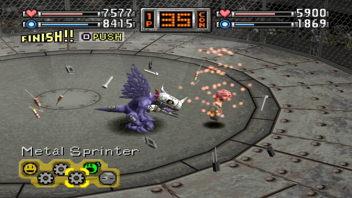 Metal Sprinter wide-area Mech technique in Digimon World 1