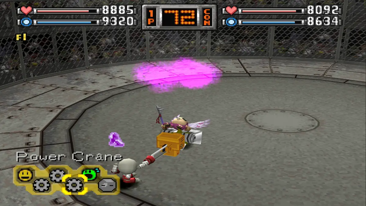 Power Crane Mech technique claw attack in Digimon World 1