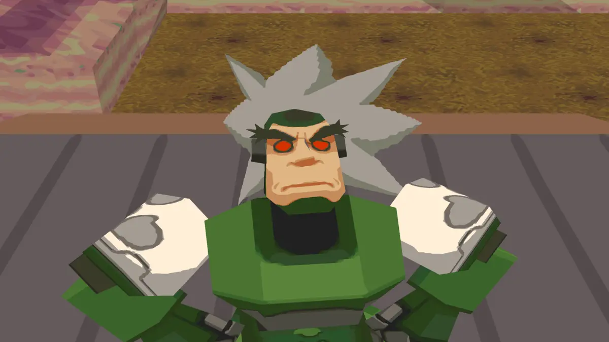 Teisel Bonne in a cutscene from Mega Man Legends